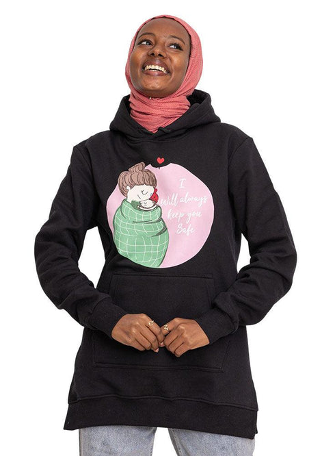 Black Printed - HoodieV Design 62 - Khotwh